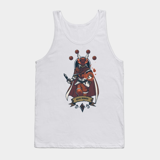 Red Mage Tank Top by drawsgood